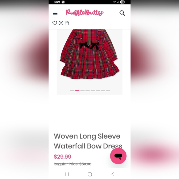 Plaid Ruffle Butts Kids Dress - Red, Blue and Green. - Picture 4 of 4